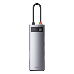 DOCKING Station Baseus Metal Gleam,conec USB-C,USB 3.0x3,SDx1,microSDx1,RJ-45 Gigabit LANx1,USB-Cx1 PD 100W 5V/9V/14.5/20V 5A (M