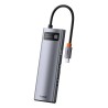 DOCKING Station Baseus Metal Gleam,conec USB-C,USB 3.0x3,SDx1,microSDx1,RJ-45 Gigabit LANx1,USB-Cx1 PD 100W 5V/9V/14.5/20V 5A (M
