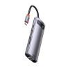 DOCKING Station Baseus Metal Gleam,conec USB-C,USB 3.0x3,SDx1,microSDx1,RJ-45 Gigabit LANx1,USB-Cx1 PD 100W 5V/9V/14.5/20V 5A (M