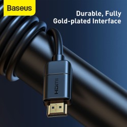 CABLU video Baseus HD Series, HDMI (T) la HDMI (T), rezolutie maxima 4K UHD (3840 x 2160) la 30 Hz, conectori auriti, 8m, negru 