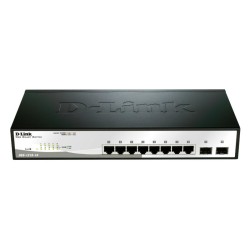 SWITCH D-LINK SMART  8 porturi Gigabit + 2 sloturi SFP, carcasa metalica, rackabil, "DGS-1210-10" (timbru verde 2 lei)