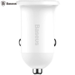 INCARCATOR auto Baseus Grain Pro, 2 x USB Output 5V/4.8A 24W total ambele porturi, pt. bricheta auto, alb "CCALLP-02" (timbru ve