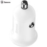 INCARCATOR auto Baseus Grain Pro, 2 x USB Output 5V/4.8A 24W total ambele porturi, pt. bricheta auto, alb "CCALLP-02" (timbru ve