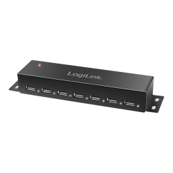 HUB extern LOGILINK, porturi USB: USB 2.0 x 7, conectare prin USB 2.0, metal, negru, "UA0148" (timbru verde 0.8 lei)