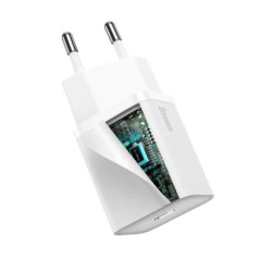 INCARCATOR retea Baseus Super Si, Quick Charge 20W, 1 x USB Type-C 5V/3A, alb "CCSUP-B02" (timbru verde 0.18 lei) - 695315623000