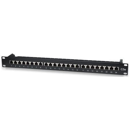 PATCH PANEL INTELLINET 24 porturi, FTP, Cat5e ecranat, 1U pentru rack 19" "513487"