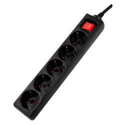PRELUNGITOR SPACER, Schuko x 5, conectare prin Schuko (T), cablu 1.8 m, 16 A, max. 3500W, protectie supratensiune, protectie cop