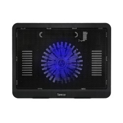 STAND SPACER notebook 15.6", sita metal, fan 14cm cu led albastru, black, "SP-NC19"/45504838 (timbru verde 0.8 lei)