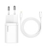 INCARCATOR retea Baseus Super Si, Quick Charge 20W, 1 x USB Type-C 5V/3A max, include cablu USB Type-C la Lightning Iphone 1m, a