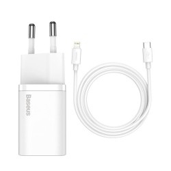INCARCATOR retea Baseus Super Si, Quick Charge 20W, 1 x USB Type-C 5V/3A max, include cablu USB Type-C la Lightning Iphone 1m, a