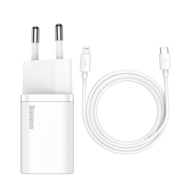 INCARCATOR retea Baseus Super Si, Quick Charge 20W, 1 x USB Type-C 5V/3A max, include cablu USB Type-C la Lightning Iphone 1m, a