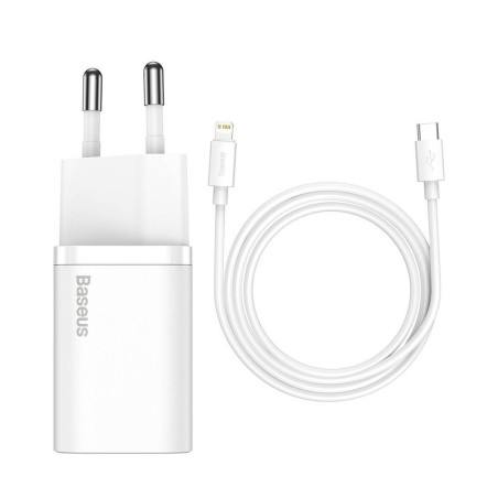 INCARCATOR retea Baseus Super Si, Quick Charge 20W, 1 x USB Type-C 5V/3A max, include cablu USB Type-C la Lightning Iphone 1m, a