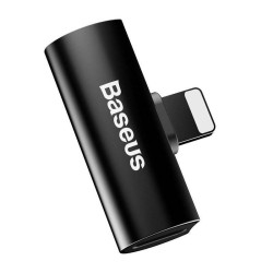 ADAPTOR Incarcare si audio Baseus, 1 x Ligthning (T) la 2 x Lightning (M), negru "CAL46-01" (timbru verde 0.18 lei) - 6953156287