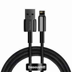 CABLU alimentare si date Baseus Tungsten Gold, Fast Charging Data Cable pt. smartphone,USB la Lightning 2.4A,braided, 1m,reziste