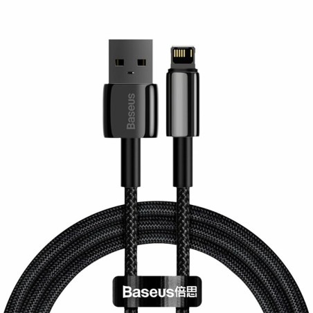 CABLU alimentare si date Baseus Tungsten Gold, Fast Charging Data Cable pt. smartphone,USB la Lightning 2.4A,braided, 1m,reziste