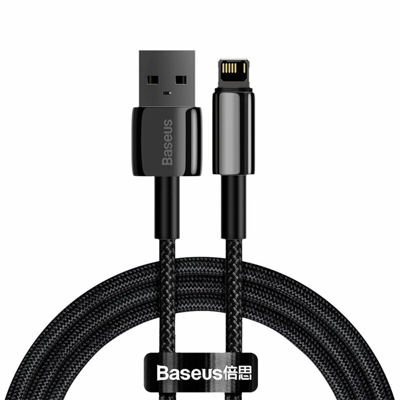CABLU alimentare si date Baseus Tungsten Gold, Fast Charging Data Cable pt. smartphone,USB la Lightning 2.4A,braided, 1m,reziste