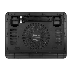 STAND SPACER notebook 15.6", sita metal, fan 14cm cu led albastru, black, "SP-NC19"/45504838 (timbru verde 0.8 lei)
