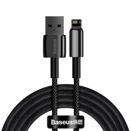 CABLU alimentare si date Baseus Tungsten Gold,Fast Charging Data Cable pt. smartphone,USB la Lightning 2.4A, braided,2m, reziste