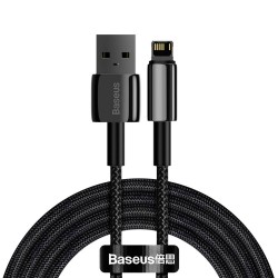 CABLU alimentare si date Baseus Tungsten Gold,Fast Charging Data Cable pt. smartphone,USB la Lightning 2.4A, braided,2m, reziste