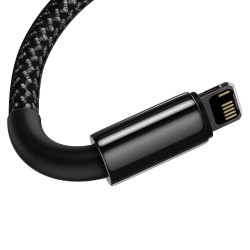 CABLU alimentare si date Baseus Tungsten Gold,Fast Charging Data Cable pt. smartphone,USB la Lightning 2.4A, braided,2m, reziste