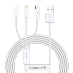 CABLU alimentare si date Baseus Superior Series, pt. smartphone, USB la Micro-USB + Lightning Iphone + USB Type-C 3.5A, 1.5m, al
