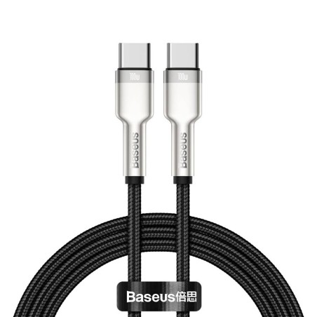 CABLU alimentare si date Baseus Cafule Metal, Fast Charging Data Cable pt. smartphone, USB Type-C la USB Type-C 100W, braided, 1