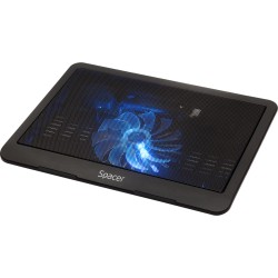 STAND SPACER notebook 15.6", sita metal, fan 14cm cu led albastru, black, "SP-NC19"/45504838 (timbru verde 0.8 lei)