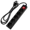 PRELUNGITOR SPACER, Schuko x 5, conectare prin Schuko (T), cablu 3 m, 16 A, max. 3500W, protectie supratensiune, protectie copii