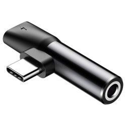 ADAPTOR Incarcare si audio Baseus, 1 x USB Type-C (T) la 1 x USB Type-C (M) si 1 x Jack 3.5mm (M), negru "CATL41-01" (timbru ver