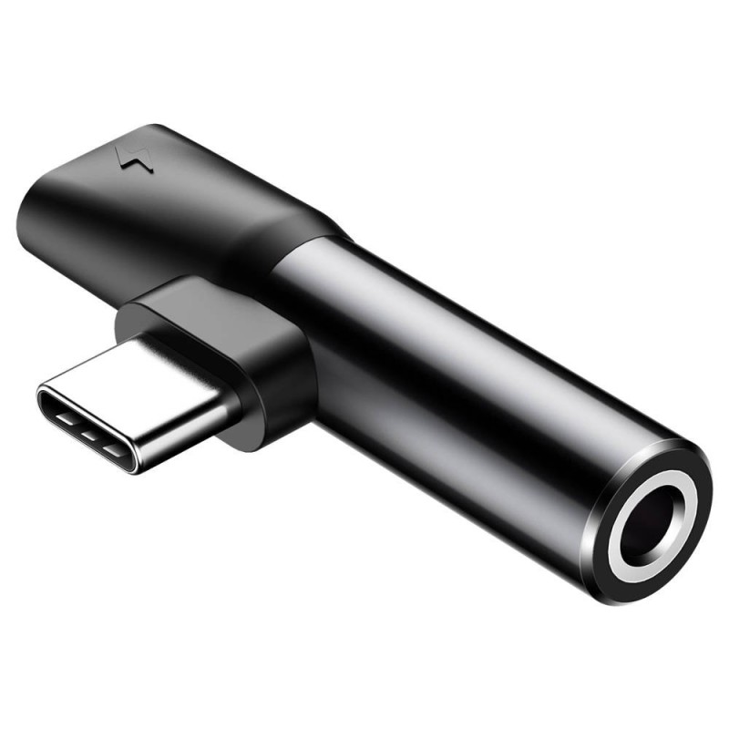 ADAPTOR Incarcare si audio Baseus, 1 x USB Type-C (T) la 1 x USB Type-C (M) si 1 x Jack 3.5mm (M), negru "CATL41-01" (timbru ver