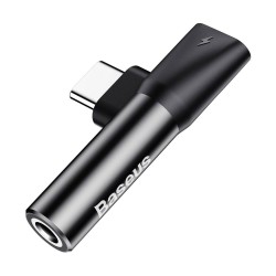 ADAPTOR Incarcare si audio Baseus, 1 x USB Type-C (T) la 1 x USB Type-C (M) si 1 x Jack 3.5mm (M), negru "CATL41-01" (timbru ver
