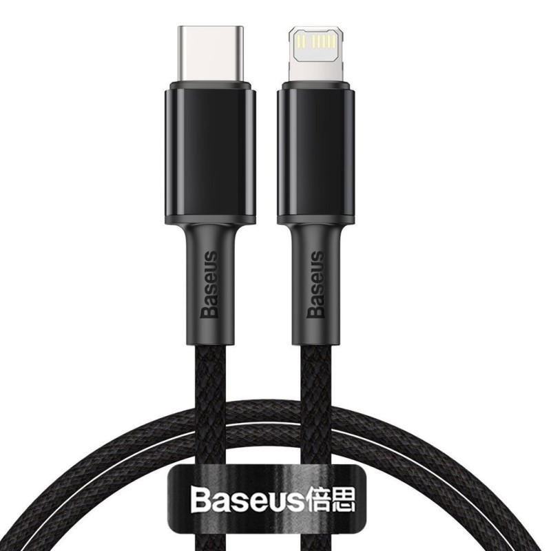 CABLU alimentare si date Baseus High Density Braided, Fast Charging Data Cable pt. smartphone, USB Type-C la Lightning PD 20W, b