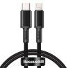 CABLU alimentare si date Baseus High Density Braided, Fast Charging Data Cable pt. smartphone, USB Type-C la Lightning PD 20W, b