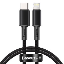 CABLU alimentare si date Baseus High Density Braided, Fast Charging Data Cable pt. smartphone, USB Type-C la Lightning PD 20W, b