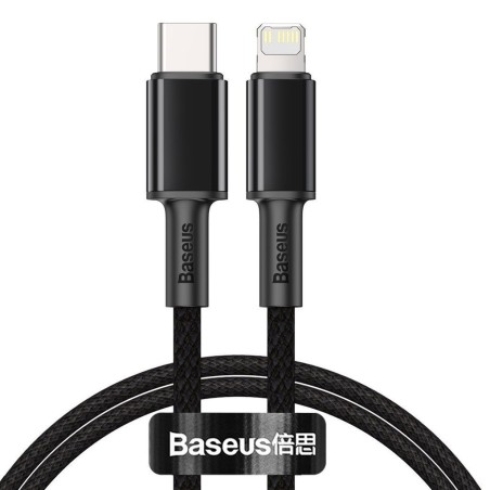 CABLU alimentare si date Baseus High Density Braided, Fast Charging Data Cable pt. smartphone, USB Type-C la Lightning PD 20W, b