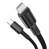 CABLU alimentare si date Baseus High Density Braided, Fast Charging Data Cable pt. smartphone, USB Type-C la Lightning PD 20W, b