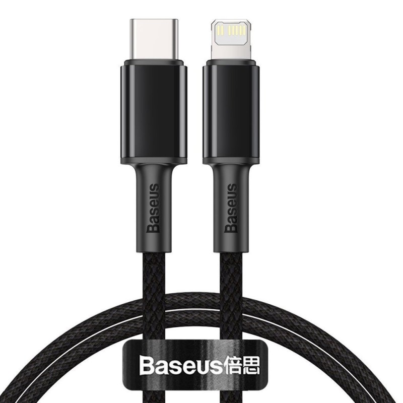 CABLU alimentare si date Baseus High Density Braided, Fast Charging Data Cable pt. smartphone, USB Type-C la Lightning PD 20W, b