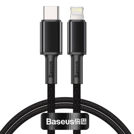 CABLU alimentare si date Baseus High Density Braided, Fast Charging Data Cable pt. smartphone, USB Type-C la Lightning PD 20W, b