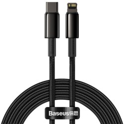 CABLU alimentare si date Baseus Tungsten Gold,Fast Charging Data Cable pt smartphone,USB Type-C la Lightning 20W,braided,1m,rezi