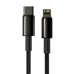 CABLU alimentare si date Baseus Tungsten Gold,Fast Charging Data Cable pt smartphone,USB Type-C la Lightning 20W,braided,1m,rezi
