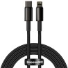 CABLU alimentare si date Baseus Tungsten Gold,Fast Charging Data Cable pt smartphone,USB Type-C la Lightning 20W,braided,1m,rezi