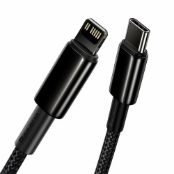CABLU alimentare si date Baseus Tungsten Gold,Fast Charging Data Cable pt smartphone,USB Type-C la Lightning 20W,braided,1m,rezi