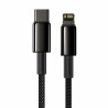 CABLU alimentare si date Baseus Tungsten Gold,Fast Charging Data Cable pt smartphone,USB Type-C la Lightning 20W,braided,1m,rezi