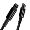 CABLU alimentare si date Baseus Tungsten Gold,Fast Charging Data Cable pt. smartphone,USB la Lightning 20W, braided,2m rezistent
