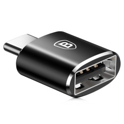 ADAPTOR Baseus Mini OTG, USB 2.0(M) la USB Type-C(T), corp metalic, negru "CATOTG-01" (timbru verde 0.18 lei) - 6953156263512