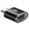 ADAPTOR Baseus Mini OTG, USB 2.0(M) la USB Type-C(T), corp metalic, negru "CATOTG-01" (timbru verde 0.18 lei) - 6953156263512