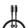 CABLU alimentare si date Baseus Tungsten Gold, Fast Charging Data Cable pt. smartphone, USB Type-C la USB Type-C 100W, braided, 