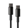 CABLU alimentare si date Baseus Tungsten Gold, Fast Charging Data Cable pt. smartphone, USB Type-C la USB Type-C 100W, braided, 