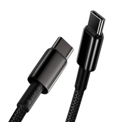 CABLU alimentare si date Baseus Tungsten Gold, Fast Charging Data Cable pt. smartphone, USB Type-C la USB Type-C 100W, braided, 