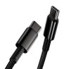CABLU alimentare si date Baseus Tungsten Gold, Fast Charging Data Cable pt. smartphone, USB Type-C la USB Type-C 100W, braided, 